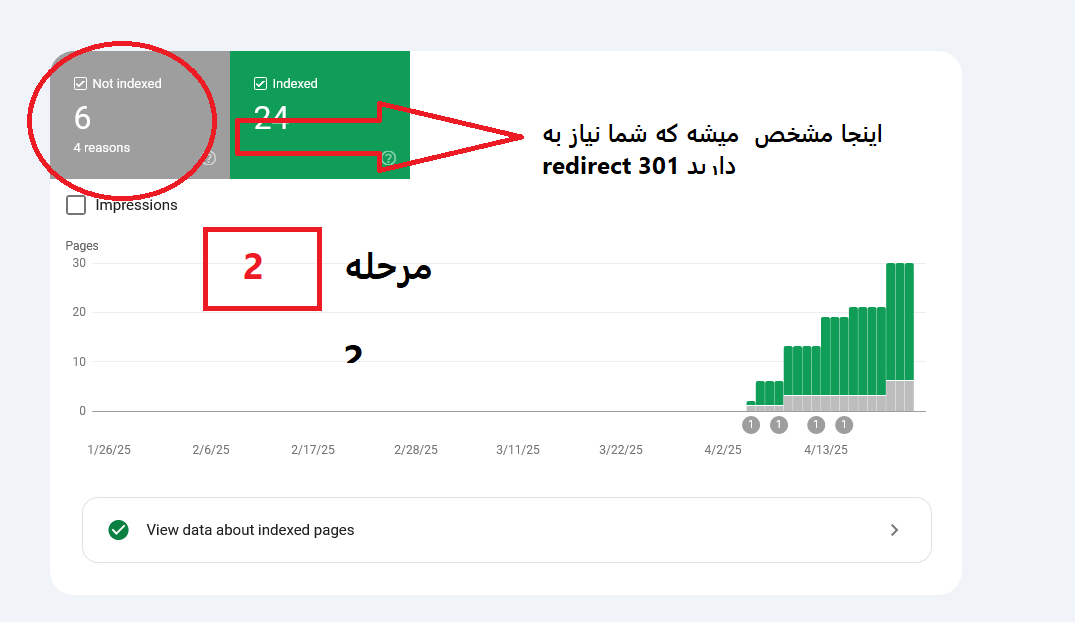نمایش تعداد صفحات ایندکس شده در گوگل کنسول