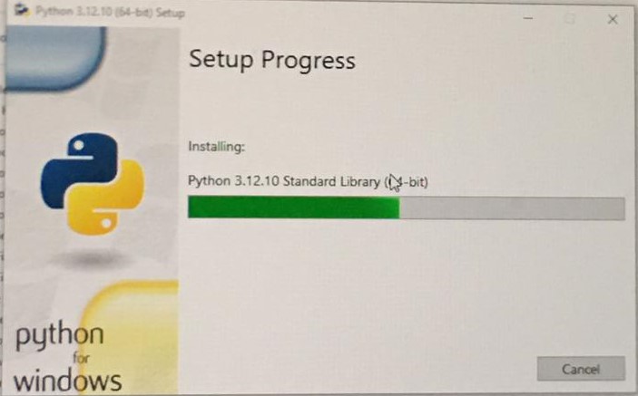 مرحله سوم نصب پایتون در صفحه