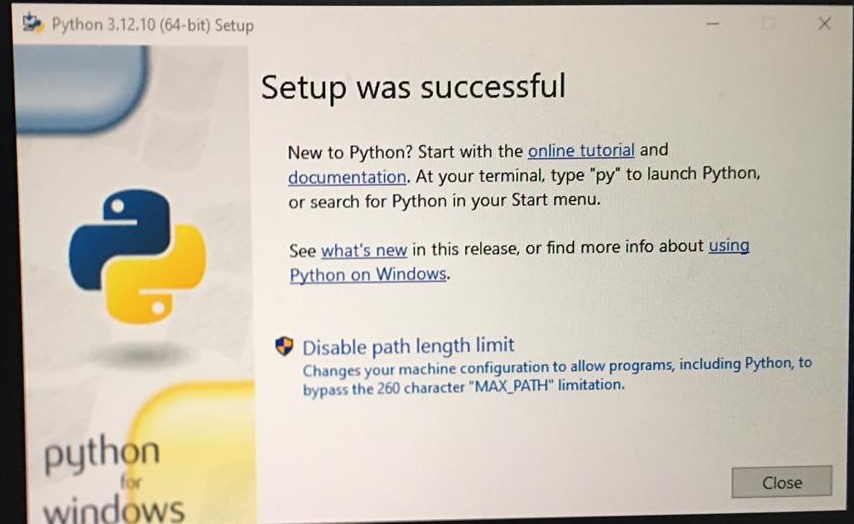 مرحله اخر نصب پایتون تصویری